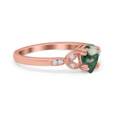 Pear Teardrop Natural Stone Floral Ring