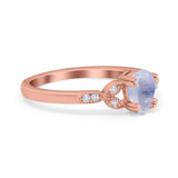 Pear Teardrop Natural Stone Floral Ring