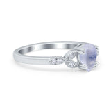Pear Teardrop Natural Stone Floral Ring
