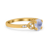 Pear Teardrop Natural Stone Floral Ring