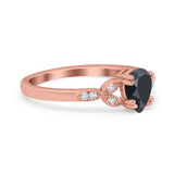 Pear Teardrop Natural Stone Floral Ring