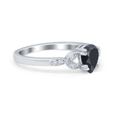Pear Teardrop Natural Stone Floral Ring