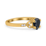 Pear Teardrop Natural Stone Floral Ring