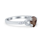 Pear Teardrop Natural Stone Floral Ring