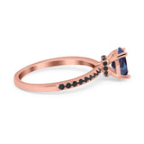 Art Deco Oval Natural Stone Wedding Ring
