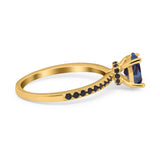 Art Deco Oval Natural Stone Wedding Ring