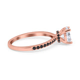 Art Deco Oval Natural Stone Wedding Ring