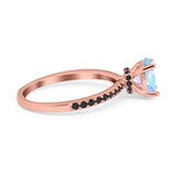 Art Deco Oval Natural Stone Wedding Ring
