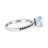 Art Deco Oval Natural Stone Wedding Ring