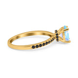 Art Deco Oval Natural Stone Wedding Ring