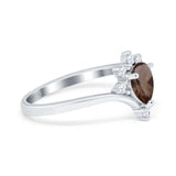 Pear Teardrop Natural Stone Chevron Ring
