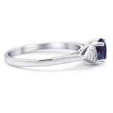 Art Deco Round Natural Stone Wedding Ring