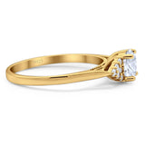Art Deco Round Natural Stone Wedding Ring