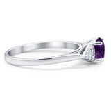 Art Deco Round Natural Stone Wedding Ring
