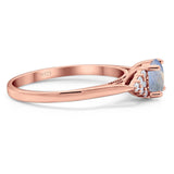 Art Deco Round Natural Stone Wedding Ring