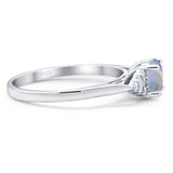 Art Deco Round Natural Stone Wedding Ring
