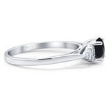 Art Deco Round Natural Stone Wedding Ring