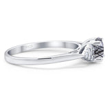 Art Deco Round Natural Stone Wedding Ring