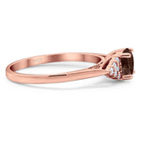 Art Deco Round Natural Stone Wedding Ring