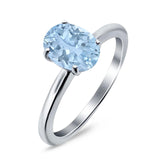  Oval Natural Stone Solitaire Cathedral Ring