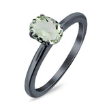 Art Deco Oval Natural Stone Solitaire Ring