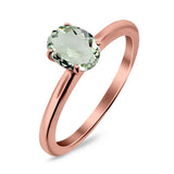 Art Deco Oval Natural Stone Solitaire Ring