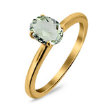 Art Deco Oval Natural Stone Solitaire Ring