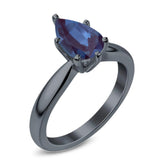 Pear Teardrop Natural Stone Cathedral Ring