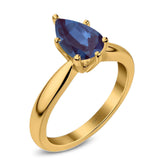 Pear Teardrop Natural Stone Cathedral Ring