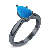 Pear Teardrop Natural Stone Cathedral Ring