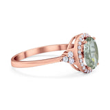 Art Deco Oval Natural Stone Wedding Ring