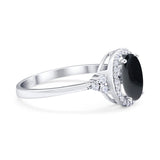 Art Deco Oval Natural Stone Wedding Ring