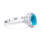 Art Deco Oval Natural Stone Wedding Ring