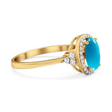 Art Deco Oval Natural Stone Wedding Ring