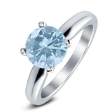  Round Natural Stone Solitaire Cathedral Ring