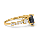 Pear Teardrop Natural Stone Trellis Ring