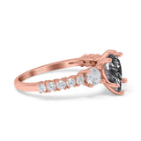 Pear Teardrop Natural Stone Trellis Ring