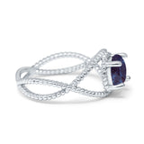 Minimalist Round Natural Stone Solitaire Ring