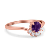 Art Deco Round Natural Stone Wedding Ring