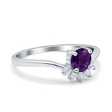 Art Deco Round Natural Stone Wedding Ring