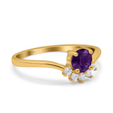 Art Deco Round Natural Stone Wedding Ring