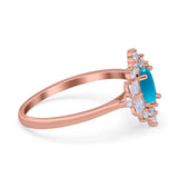 Floral Oval Natural Stone Wedding Ring