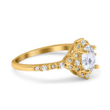 Art Deco Oval Natural Stone Halo Ring