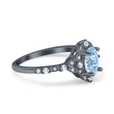 Art Deco Oval Natural Stone Halo Ring
