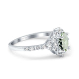Art Deco Oval Natural Stone Halo Ring