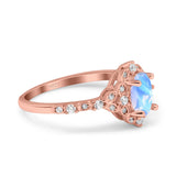 Art Deco Oval Natural Stone Halo Ring