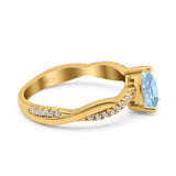 Pear Teardrop Natural Stone Infinity Shank Ring
