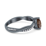 Pear Teardrop Natural Stone Infinity Shank Ring