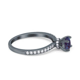 Art Deco Round Natural Stone Wedding Ring