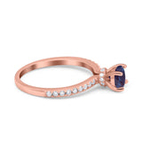 Art Deco Round Natural Stone Wedding Ring